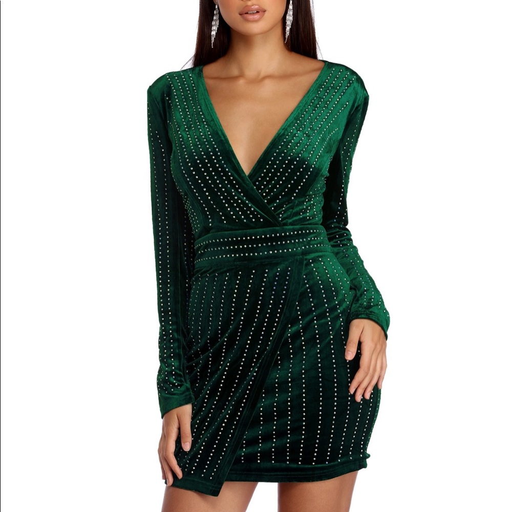 Velvet wrap dress